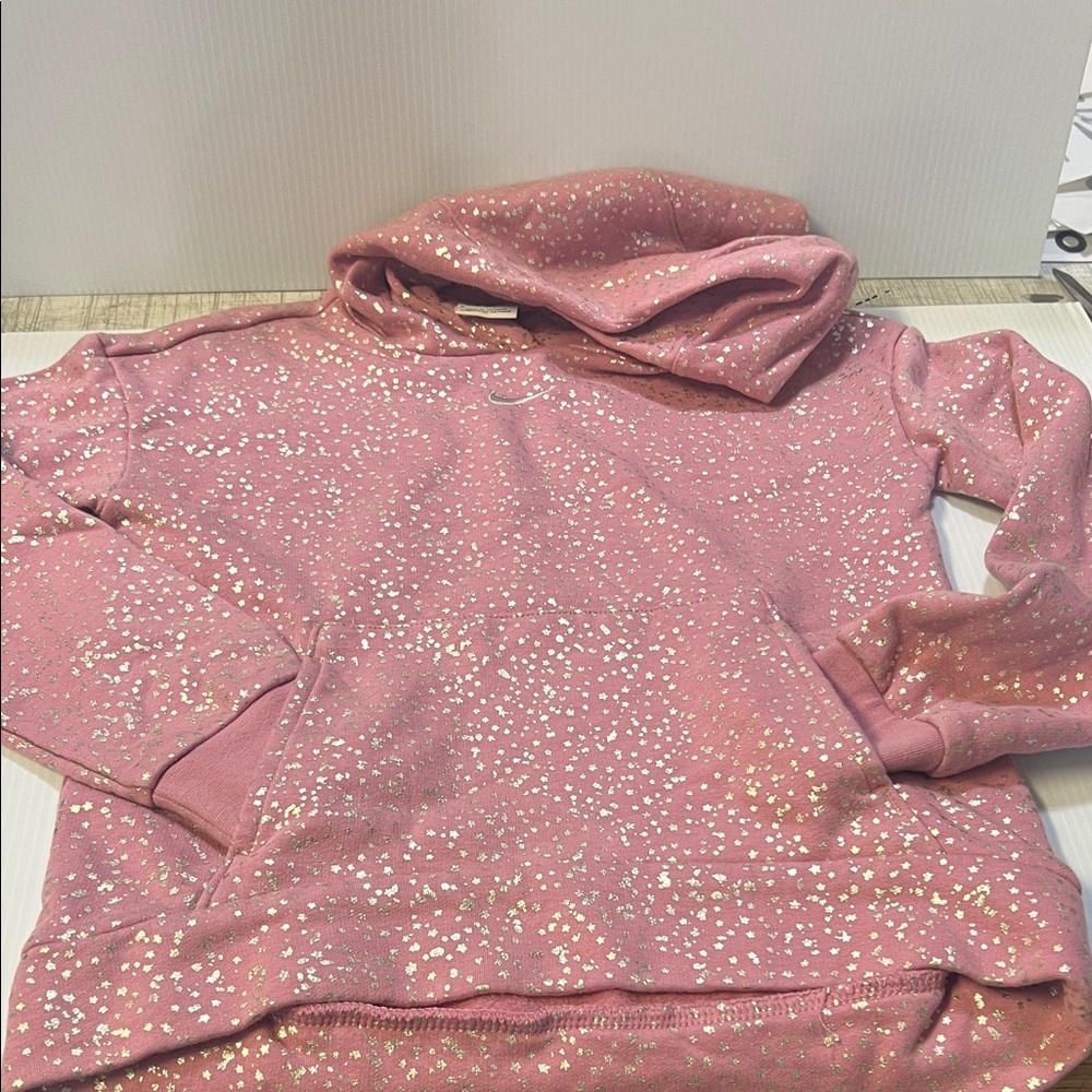 Nike Pink Hoodie with Gold Speckles